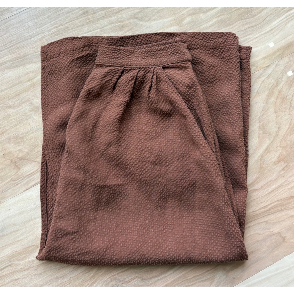 First Rite Rust Brown Textured Pleated Midi Skirt Pockets High Waist S
Linen‎ - Picture 11 of 11